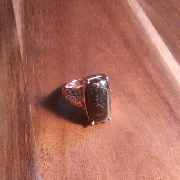 Matrix Silver Shungite Copper Ring (Size 8) - Picture 2 of 10